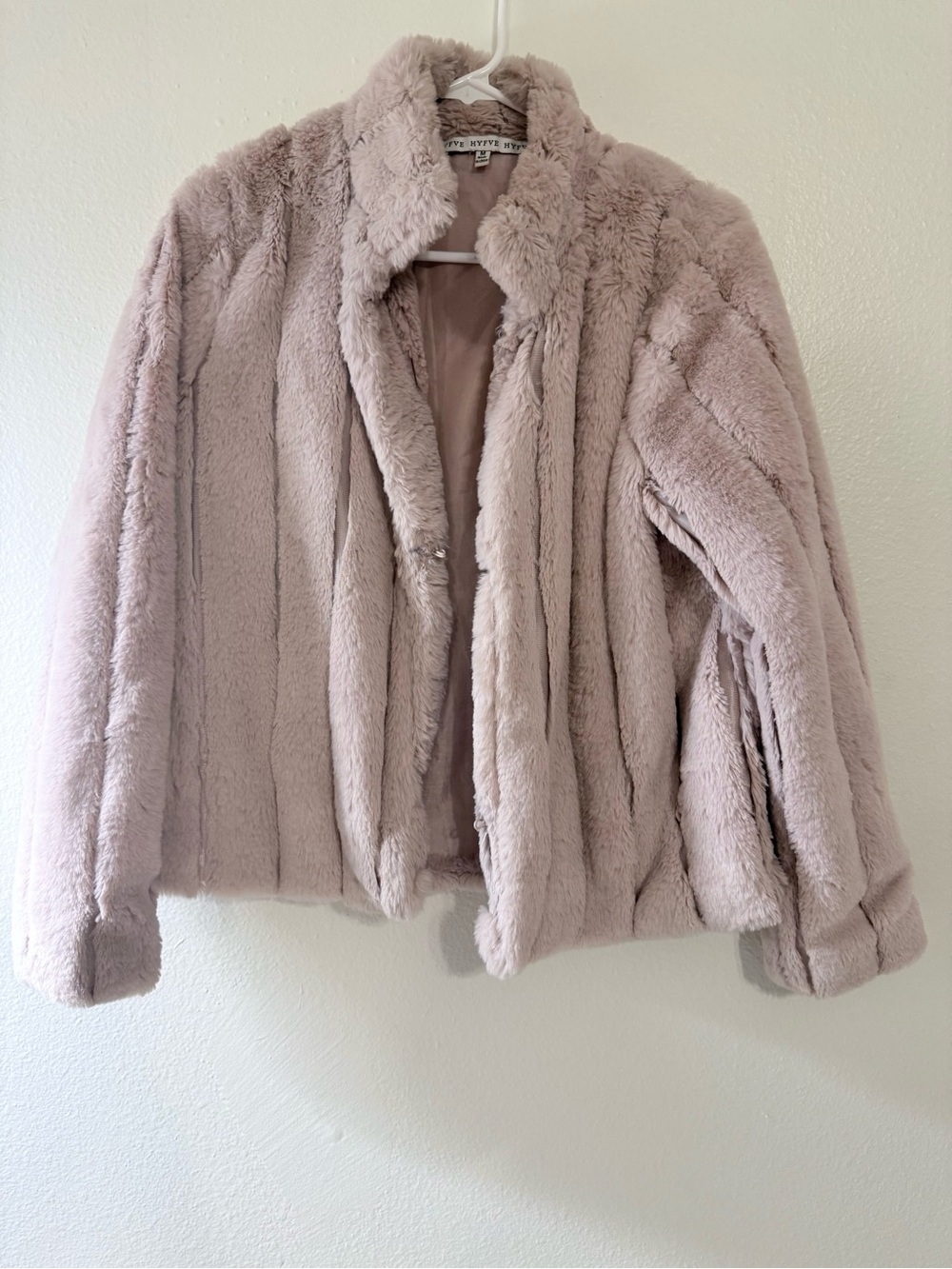 HYFVE Plush Teddy Jacket in Light Blush